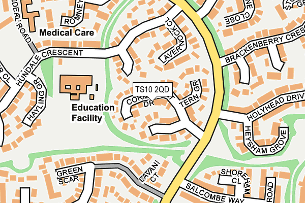 TS10 2QD map - OS OpenMap – Local (Ordnance Survey)