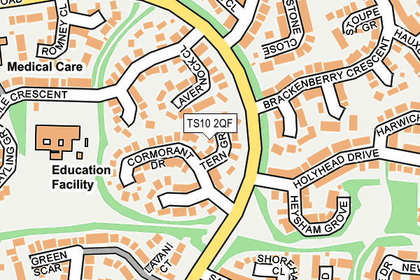 TS10 2QF map - OS OpenMap – Local (Ordnance Survey)