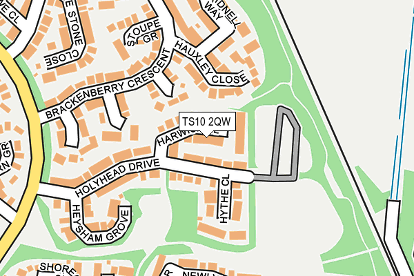 TS10 2QW map - OS OpenMap – Local (Ordnance Survey)
