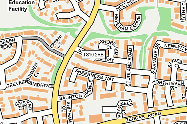 TS10 2RB map - OS OpenMap – Local (Ordnance Survey)