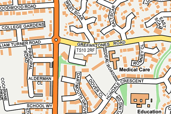 TS10 2RF map - OS OpenMap – Local (Ordnance Survey)