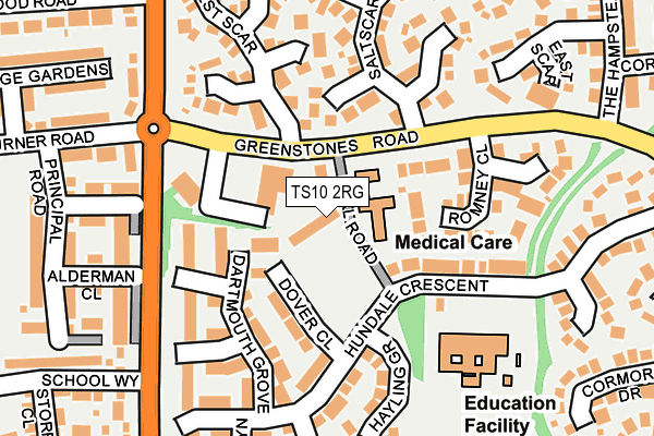 TS10 2RG map - OS OpenMap – Local (Ordnance Survey)