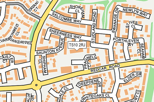 TS10 2RJ map - OS OpenMap – Local (Ordnance Survey)