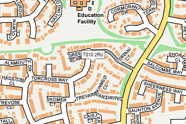 TS10 2RU map - OS OpenMap – Local (Ordnance Survey)