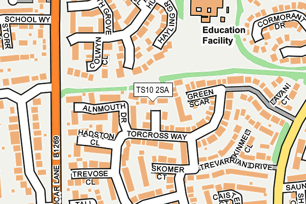 TS10 2SA map - OS OpenMap – Local (Ordnance Survey)