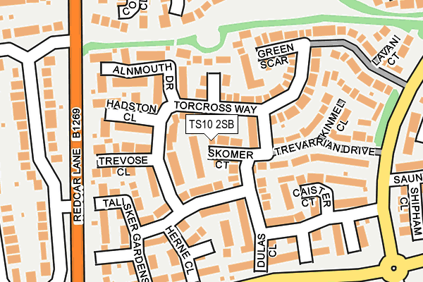 TS10 2SB map - OS OpenMap – Local (Ordnance Survey)