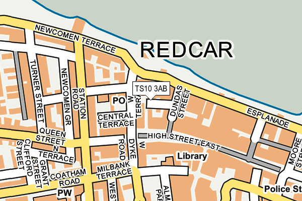 TS10 3AB map - OS OpenMap – Local (Ordnance Survey)