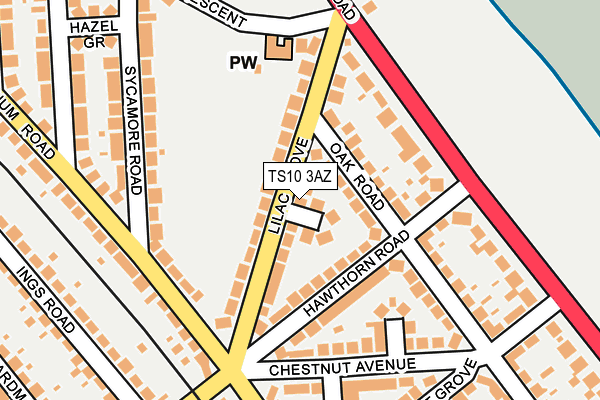 TS10 3AZ map - OS OpenMap – Local (Ordnance Survey)