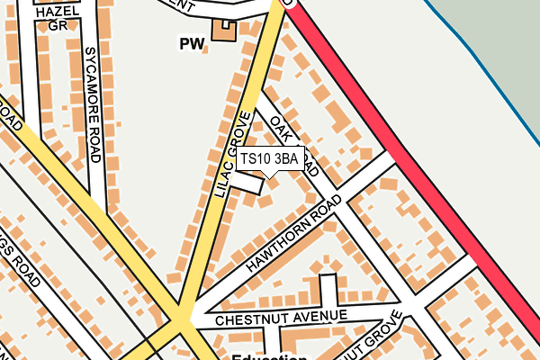 TS10 3BA map - OS OpenMap – Local (Ordnance Survey)