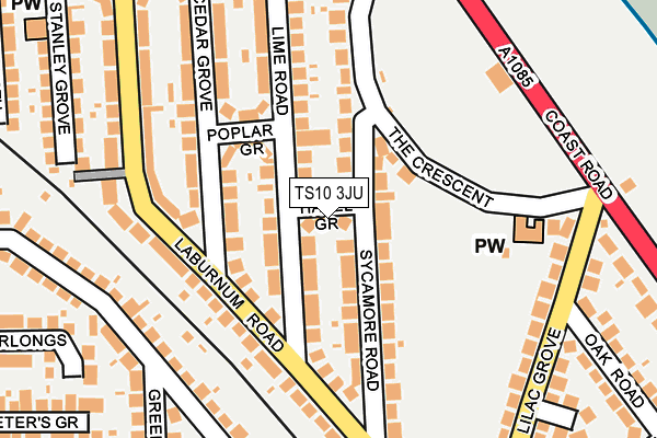 TS10 3JU map - OS OpenMap – Local (Ordnance Survey)