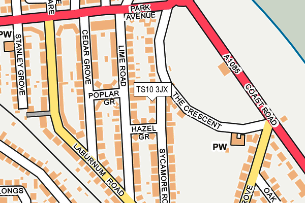 TS10 3JX map - OS OpenMap – Local (Ordnance Survey)