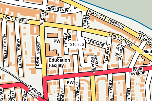 TS10 3LG map - OS OpenMap – Local (Ordnance Survey)