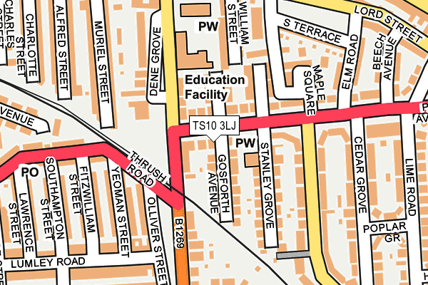 TS10 3LJ map - OS OpenMap – Local (Ordnance Survey)