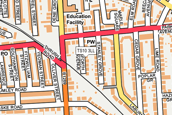 TS10 3LL map - OS OpenMap – Local (Ordnance Survey)