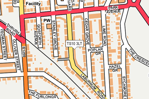 TS10 3LT map - OS OpenMap – Local (Ordnance Survey)