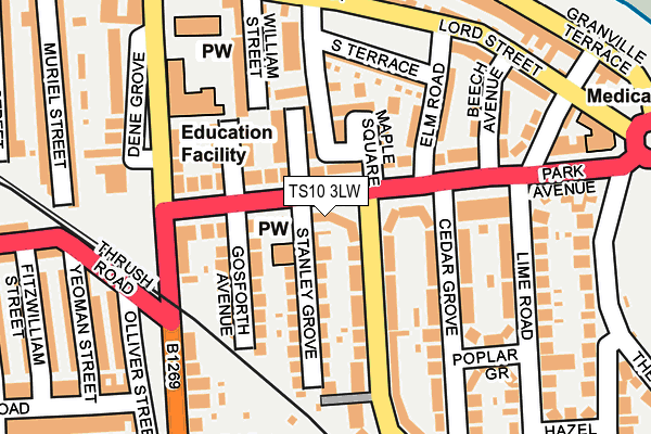 TS10 3LW map - OS OpenMap – Local (Ordnance Survey)