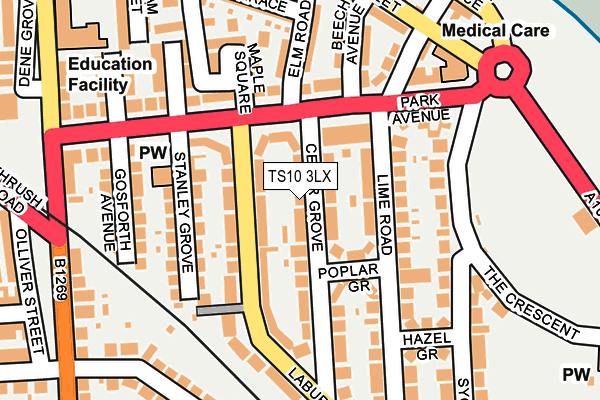 TS10 3LX map - OS OpenMap – Local (Ordnance Survey)