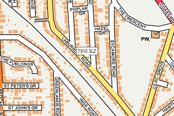 TS10 3LZ map - OS OpenMap – Local (Ordnance Survey)