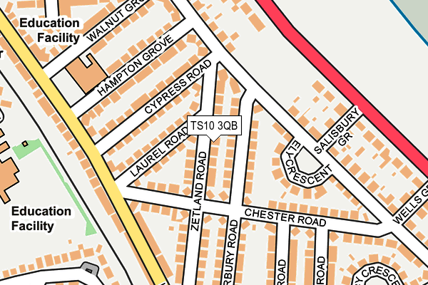 TS10 3QB map - OS OpenMap – Local (Ordnance Survey)