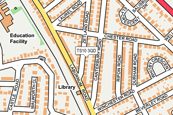 TS10 3QD map - OS OpenMap – Local (Ordnance Survey)