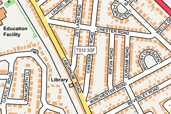 TS10 3QF map - OS OpenMap – Local (Ordnance Survey)