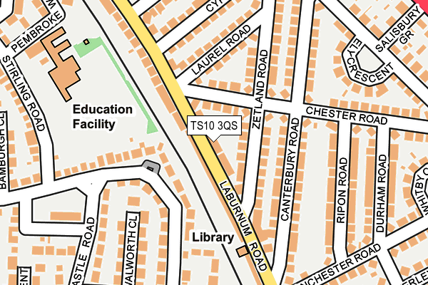 TS10 3QS map - OS OpenMap – Local (Ordnance Survey)