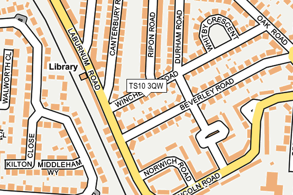 TS10 3QW map - OS OpenMap – Local (Ordnance Survey)