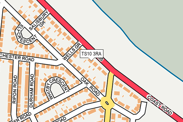TS10 3RA map - OS OpenMap – Local (Ordnance Survey)
