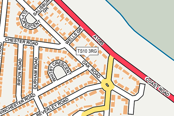 Map of REDCAR PROPERTIES LIMITED at local scale
