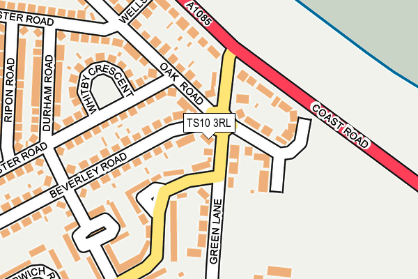 TS10 3RL map - OS OpenMap – Local (Ordnance Survey)