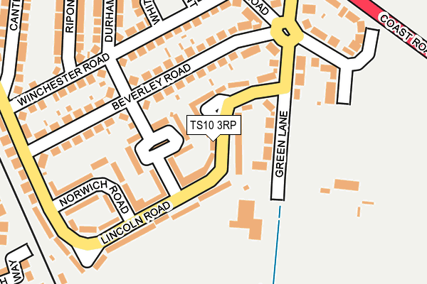 TS10 3RP map - OS OpenMap – Local (Ordnance Survey)