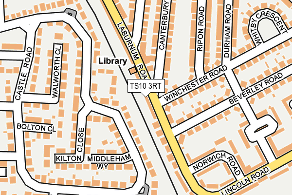 TS10 3RT map - OS OpenMap – Local (Ordnance Survey)