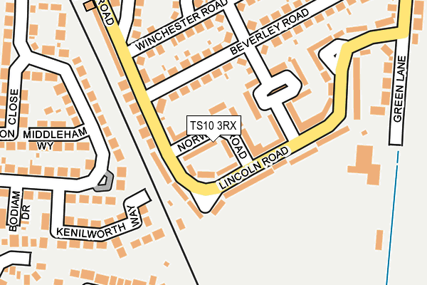 TS10 3RX map - OS OpenMap – Local (Ordnance Survey)