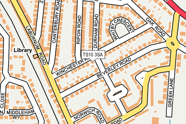 TS10 3SA map - OS OpenMap – Local (Ordnance Survey)