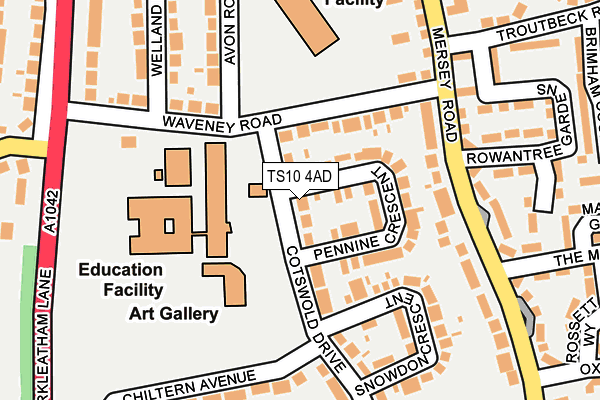 TS10 4AD map - OS OpenMap – Local (Ordnance Survey)