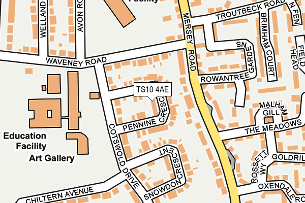 TS10 4AE map - OS OpenMap – Local (Ordnance Survey)