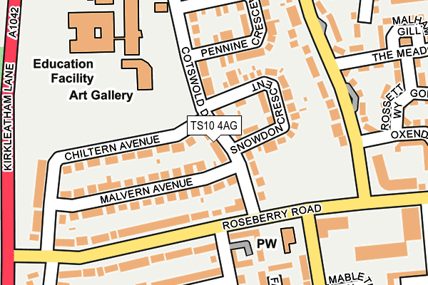 TS10 4AG map - OS OpenMap – Local (Ordnance Survey)