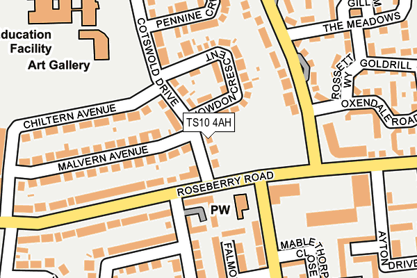 TS10 4AH map - OS OpenMap – Local (Ordnance Survey)