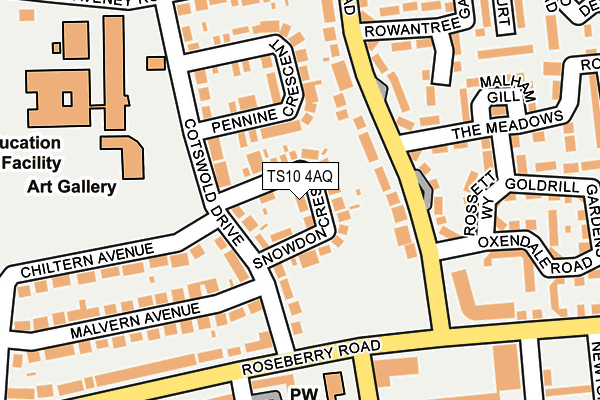 TS10 4AQ map - OS OpenMap – Local (Ordnance Survey)