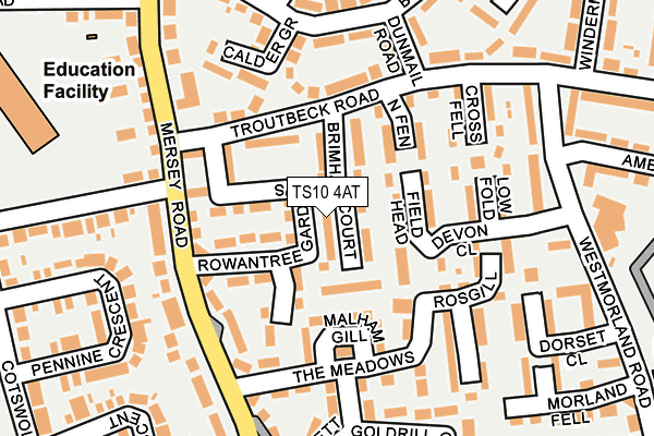 TS10 4AT map - OS OpenMap – Local (Ordnance Survey)