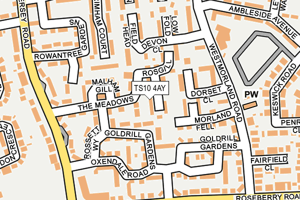 TS10 4AY map - OS OpenMap – Local (Ordnance Survey)