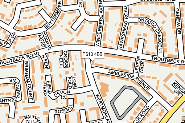 TS10 4BB map - OS OpenMap – Local (Ordnance Survey)