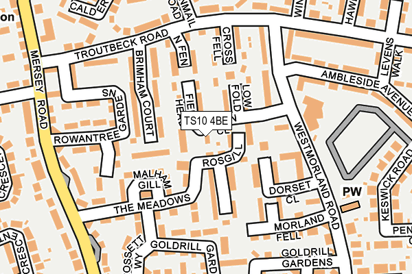 TS10 4BE map - OS OpenMap – Local (Ordnance Survey)