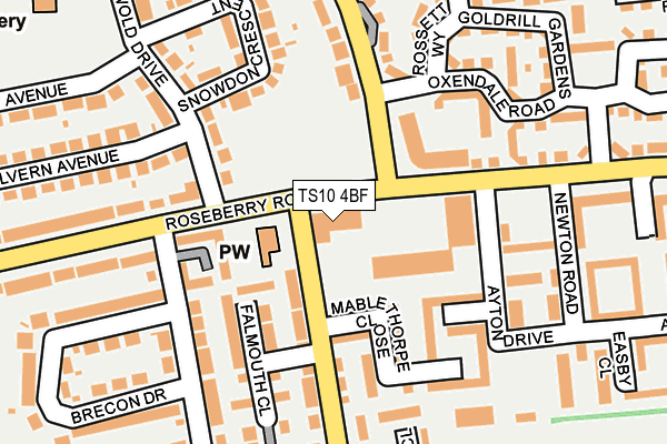 TS10 4BF map - OS OpenMap – Local (Ordnance Survey)