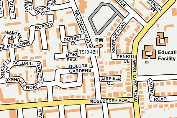 TS10 4BH map - OS OpenMap – Local (Ordnance Survey)