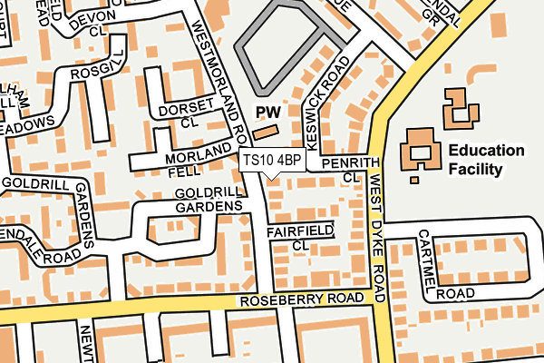 TS10 4BP map - OS OpenMap – Local (Ordnance Survey)