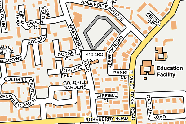 TS10 4BQ map - OS OpenMap – Local (Ordnance Survey)