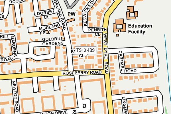 TS10 4BS map - OS OpenMap – Local (Ordnance Survey)