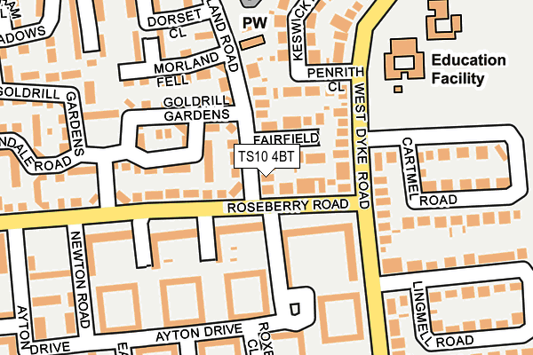 TS10 4BT map - OS OpenMap – Local (Ordnance Survey)