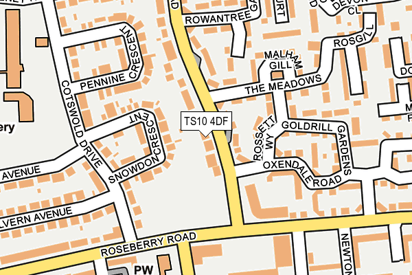 TS10 4DF map - OS OpenMap – Local (Ordnance Survey)